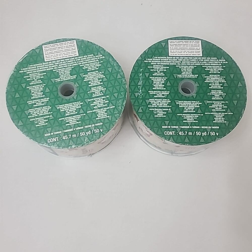 Bundle Of 2 Christmas Wire-Edged Gold Ribbon 2.5" Wide 50 Yards Each - Picture 5 of 5